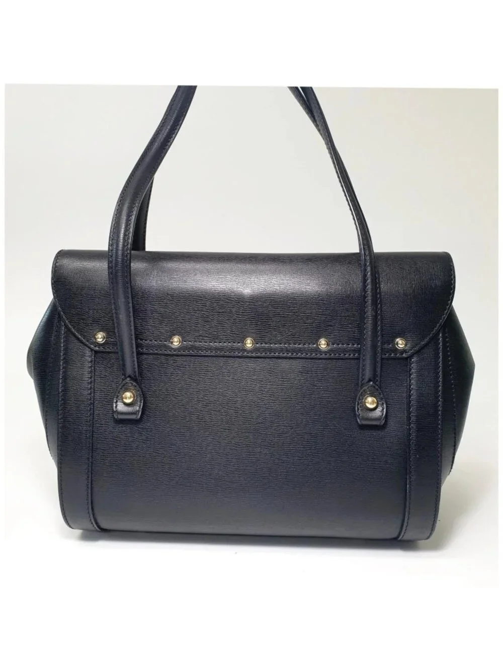 Authentic Gucci Bamboo Daily Black Leather Top Handle Bag